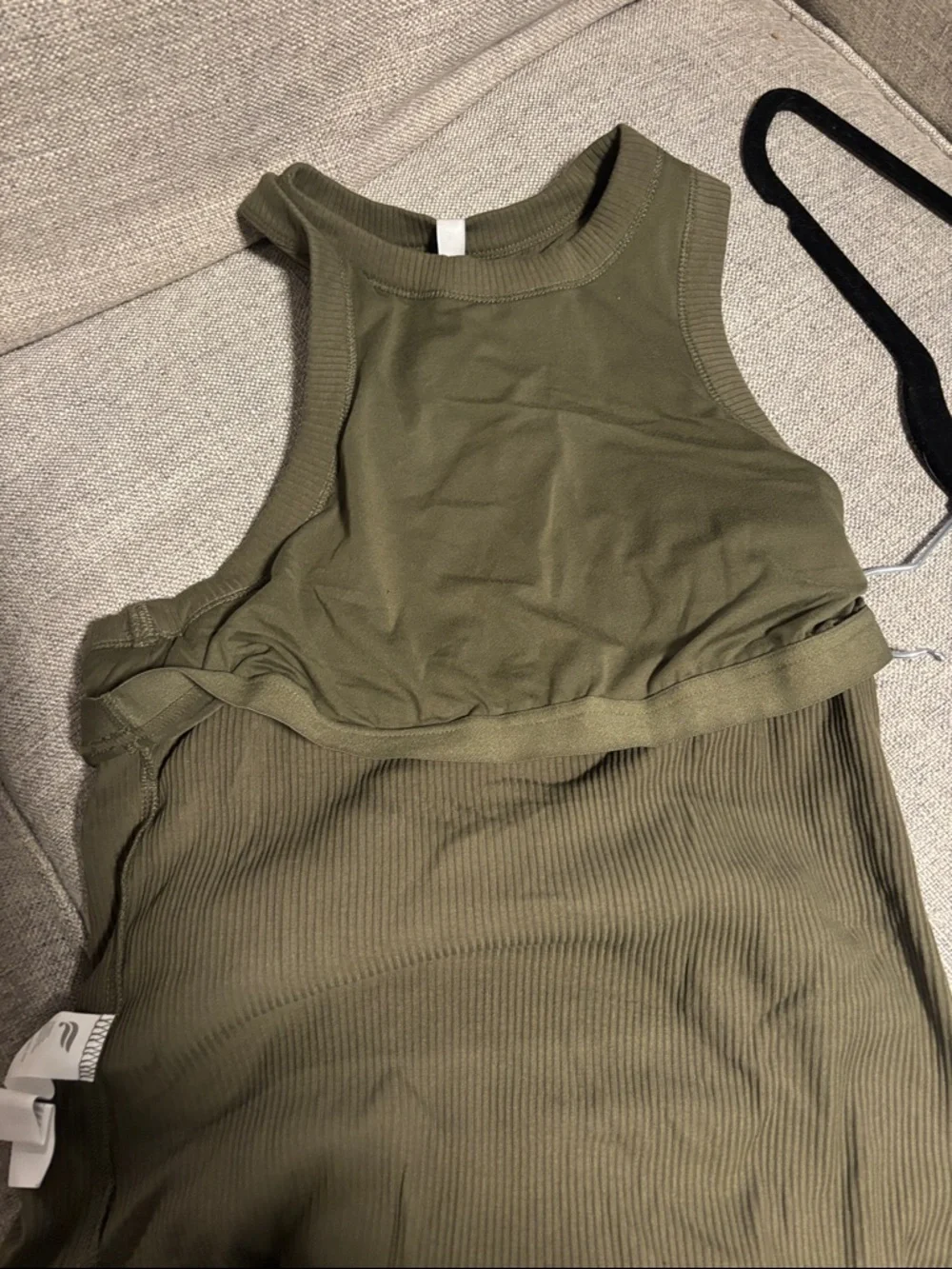Fabletics Olive Ribbed Tank Top - Picture 5 of 5